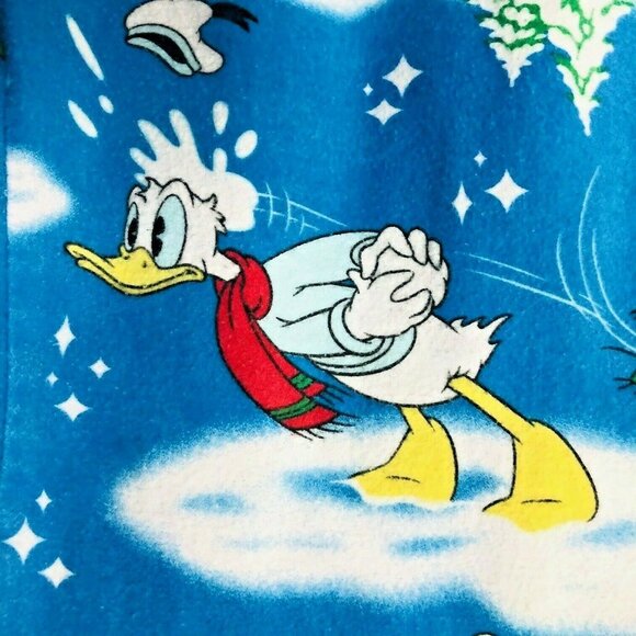 Disney Flannel‎ Pajama Set PJs Women's M Mickey Minnie Pluto Donald Horace Retro - Picture 5 of 9